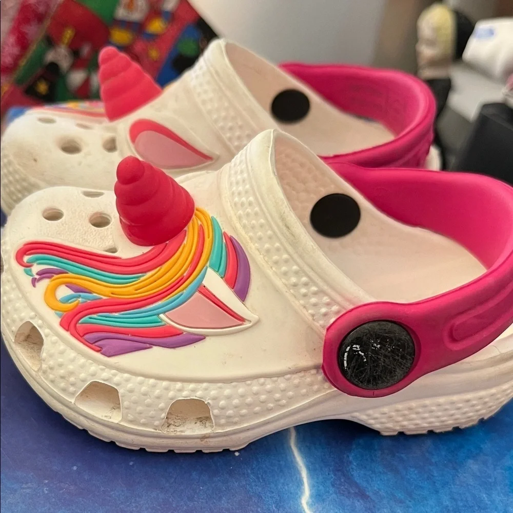 Unicorn Kids Clogs - Pink and White Size C4